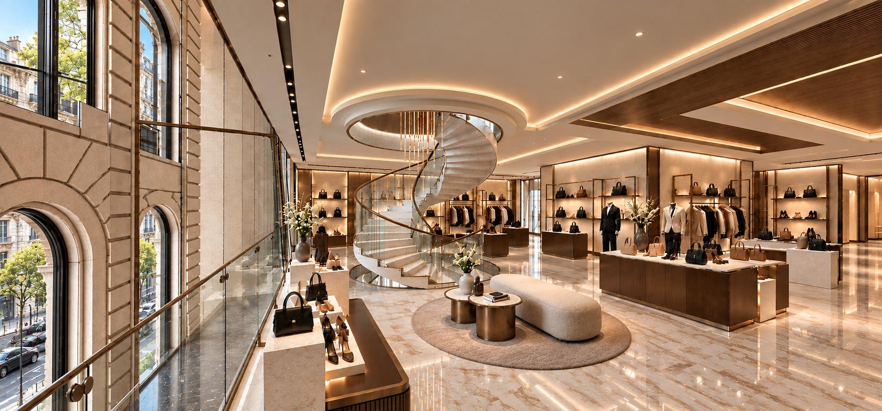 Galería de la boutique abierta a la avenida